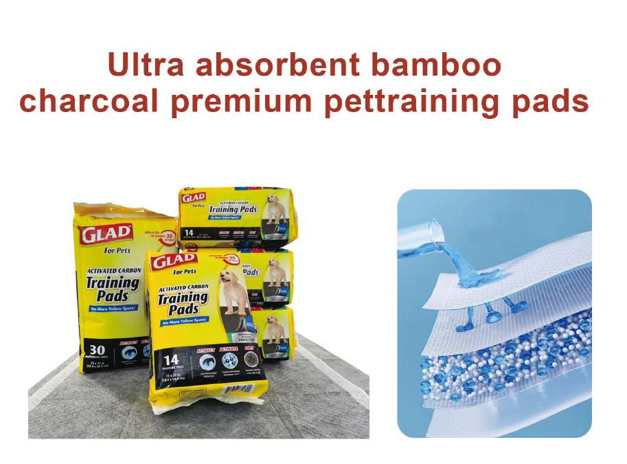 Keep your home fresh and your pet happy with our Ultra Absorbent Bamboo Charcoal Premium Pet Training Pads. Infused with natural bamboo charcoal, these pads deliver powerful odor control and maximum absorbency, locking in moisture to prevent leaks and yellow stains. Perfect for potty training puppies and daily pet care, they offer reliable protection and convenience for pet parents and businesses alike.
